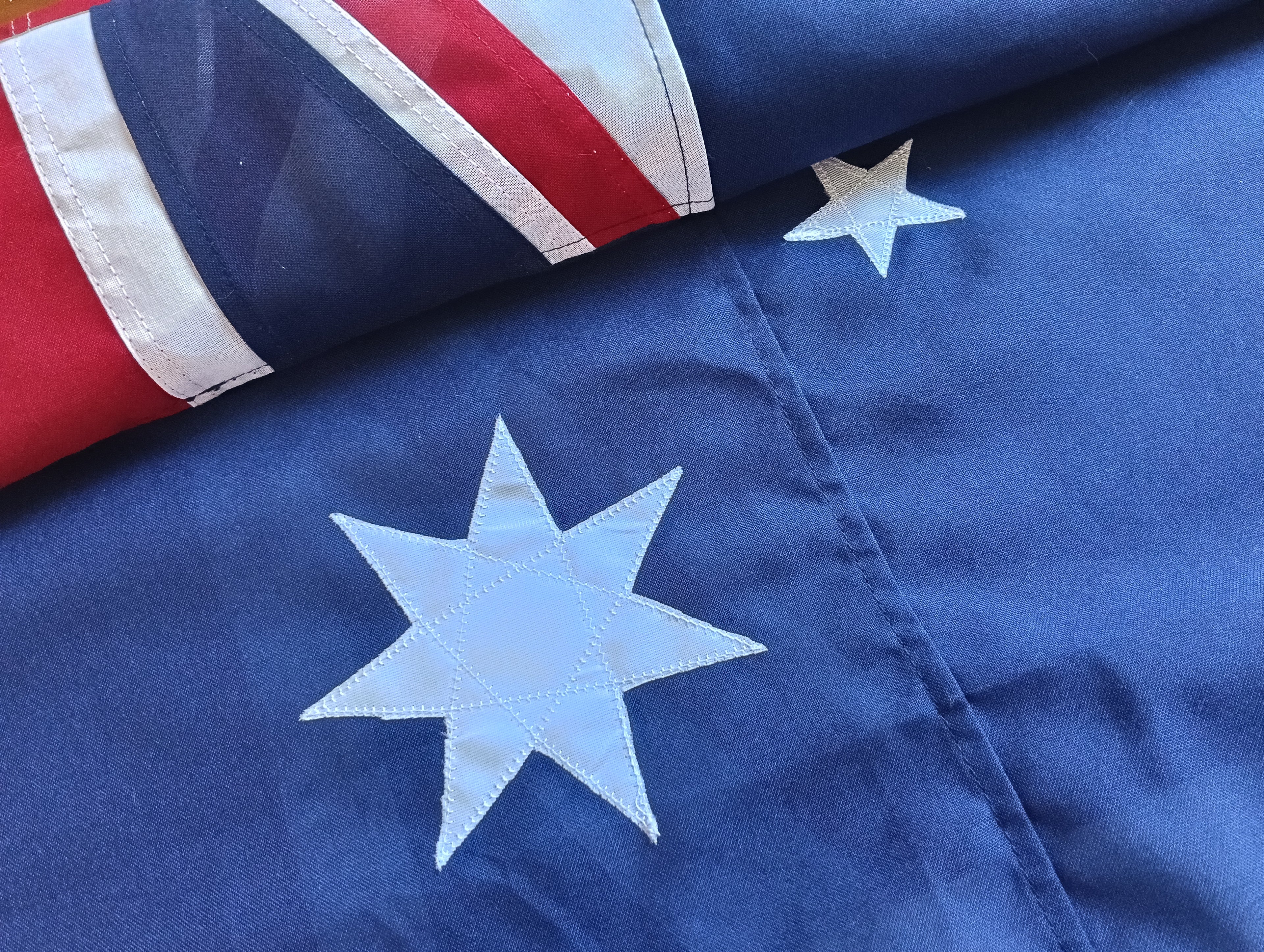 Fully Sewn Australian Flag with Metal Sister Clips - 1800mm x 900mm