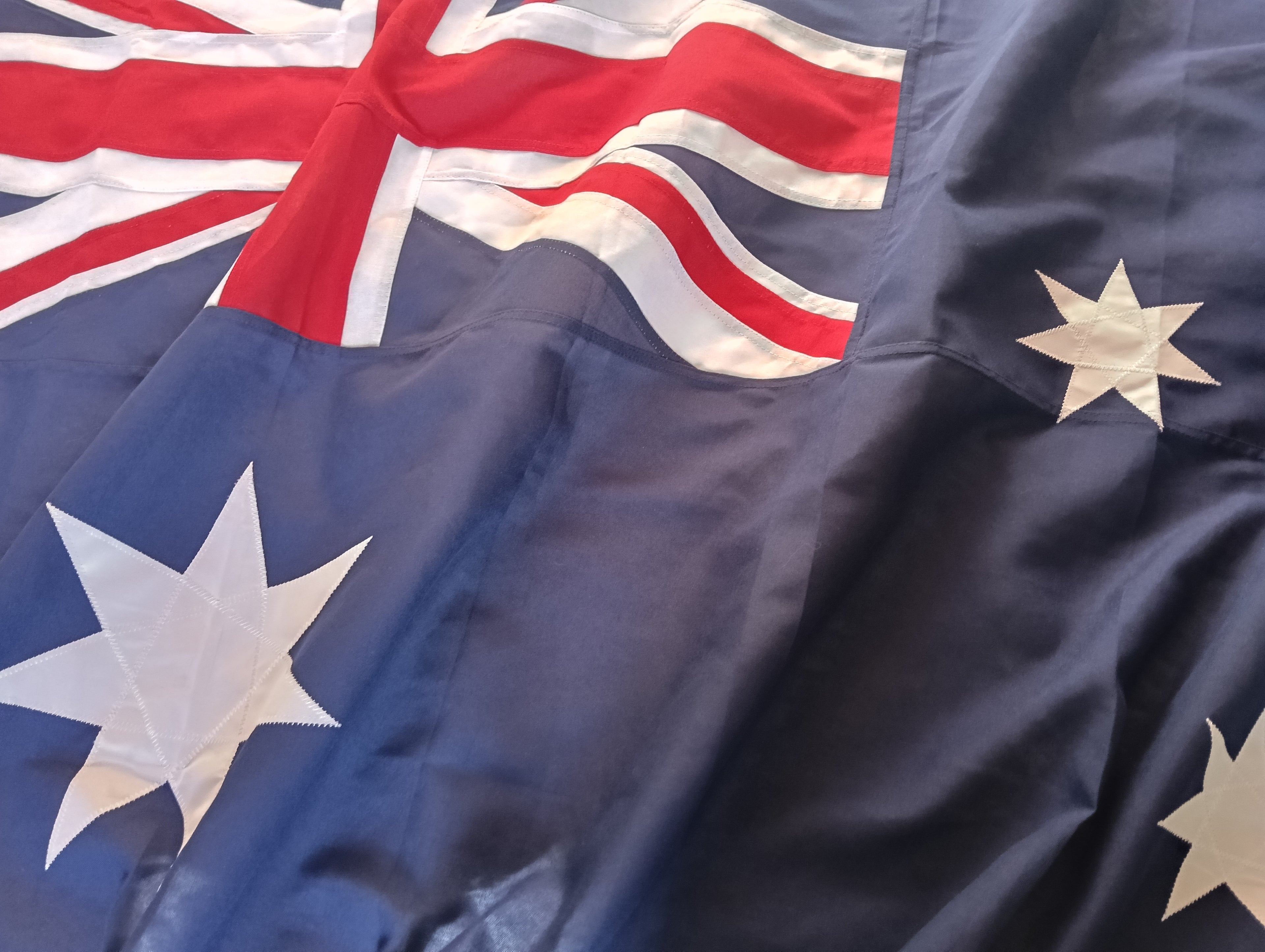 Fully Sewn Australian Flag with Metal Sister Clips - 1800mm x 900mm