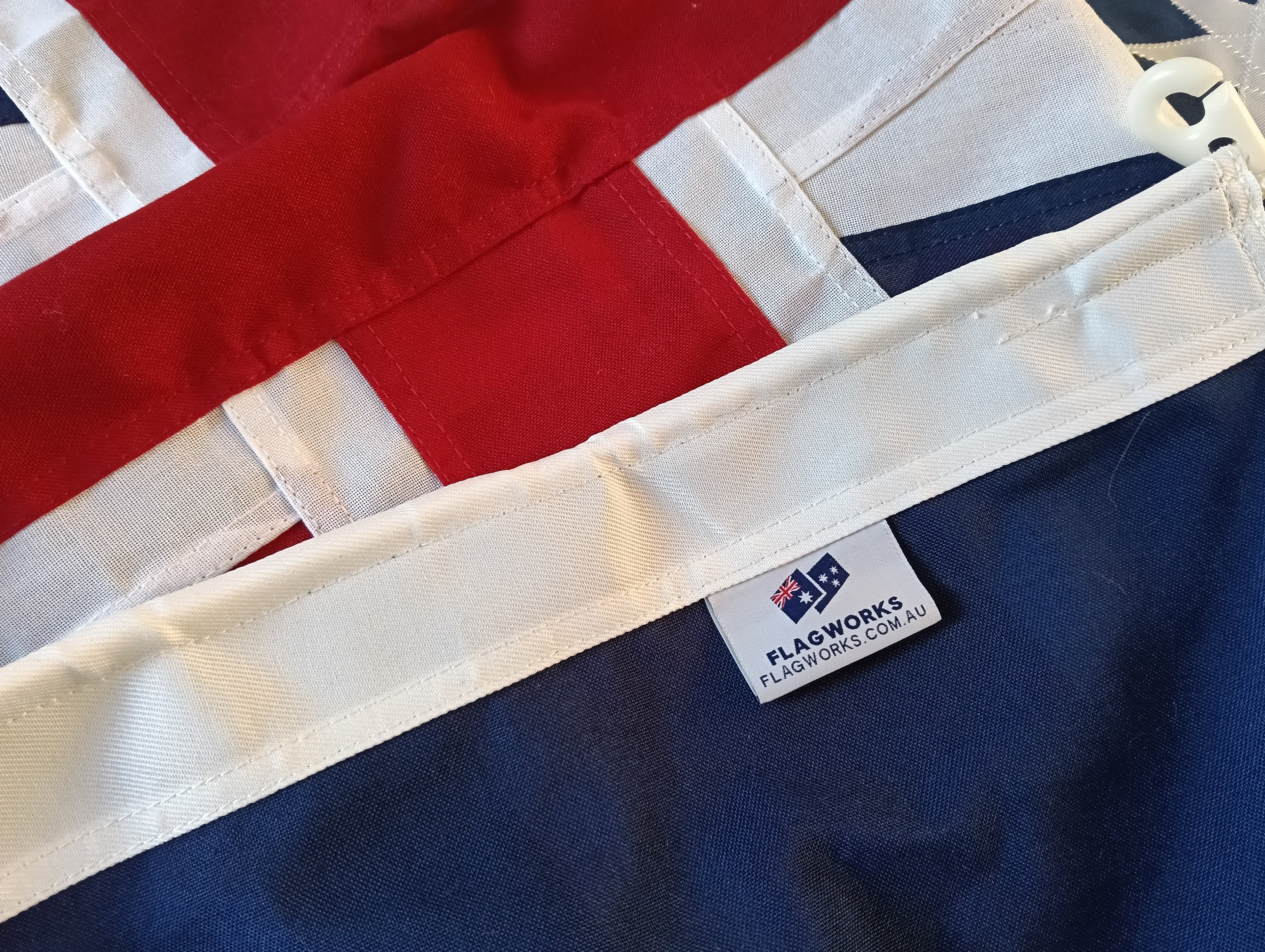 Fully Sewn Australian Flag with Metal Sister Clips - 1800mm x 900mm